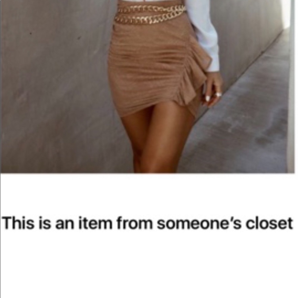 ISO Tan Mini Skirt Side Ruffle will pay anything!